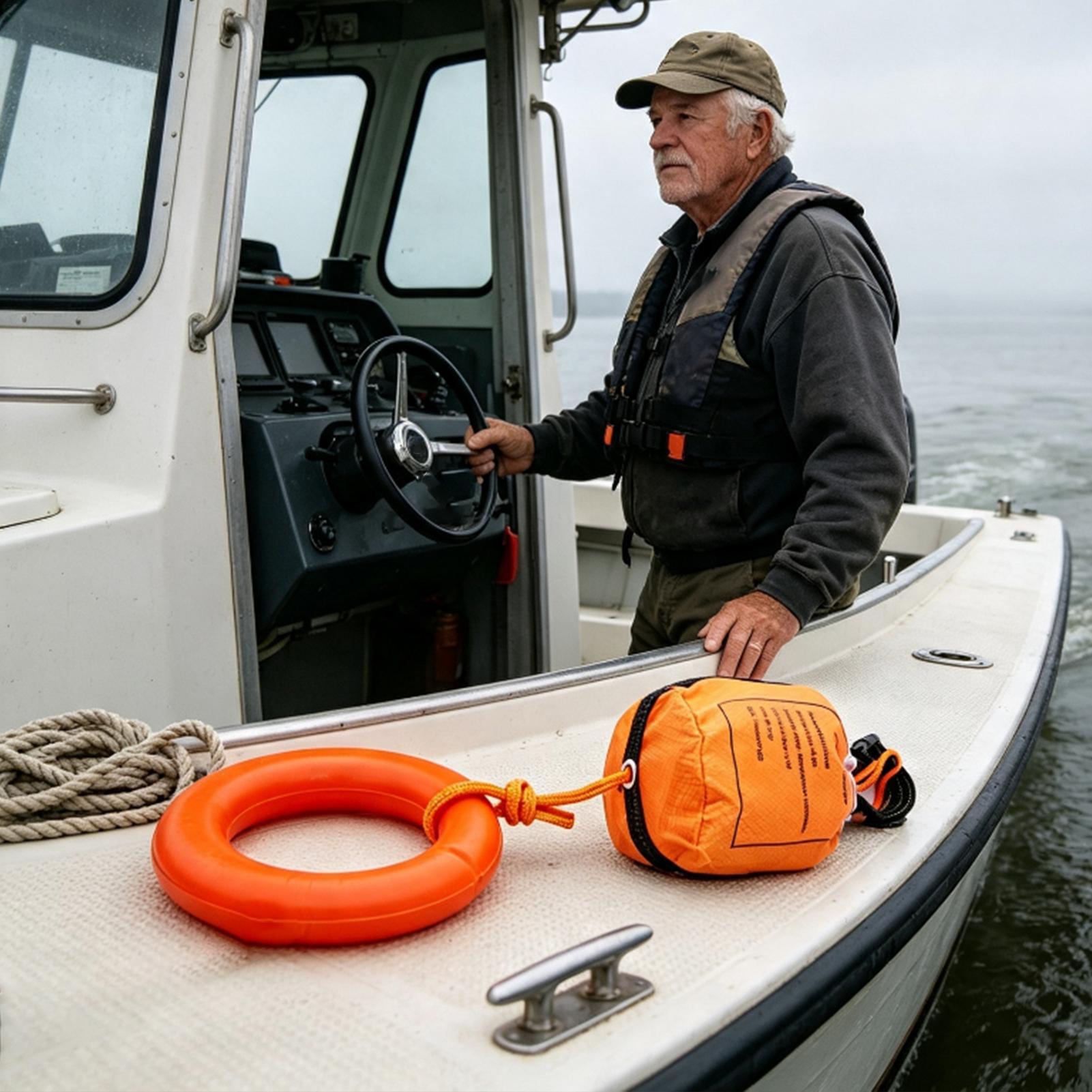 Rescue Rope Throw - Throw Rope Bag for Boating, Reflective