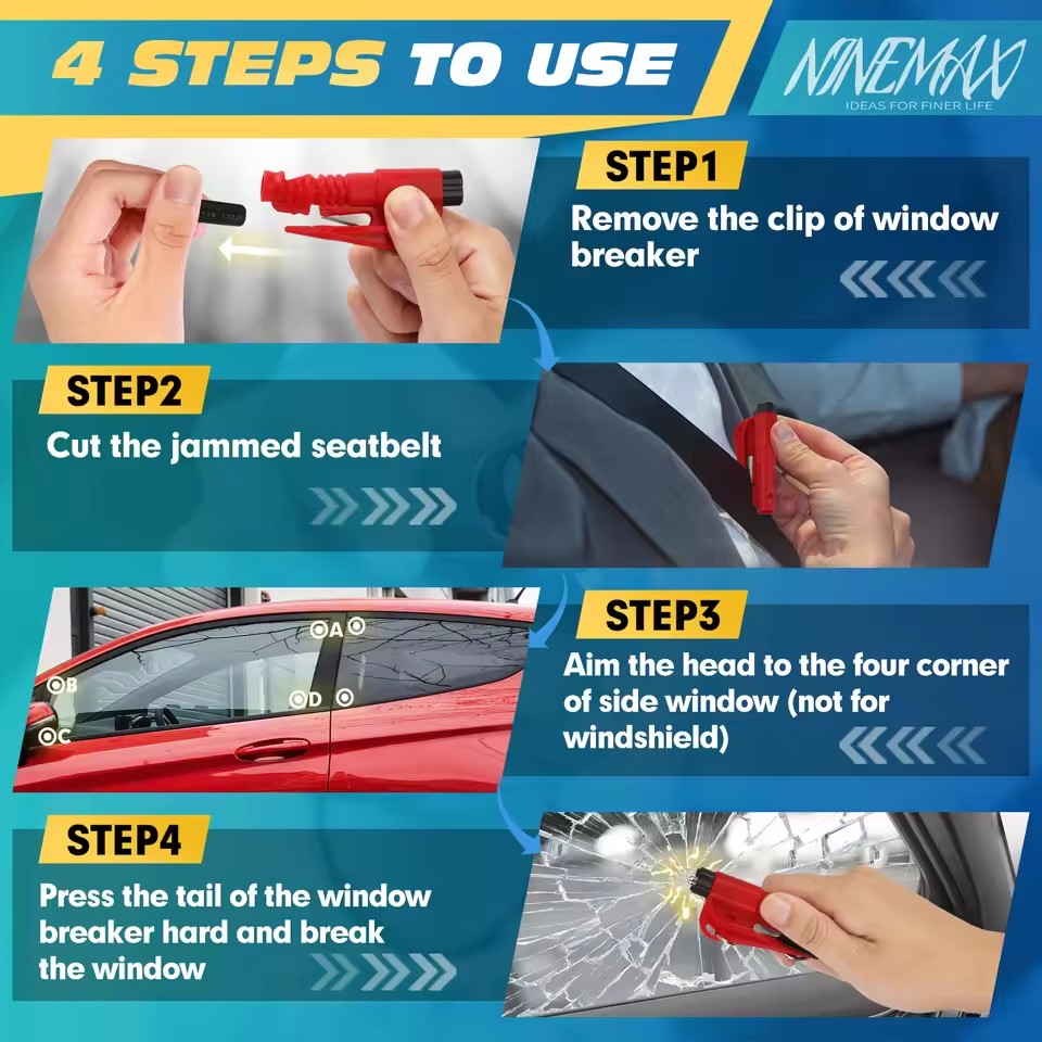 Safety Hammer Car Escape Tool  - Rescue Rope Throw 评论和价格