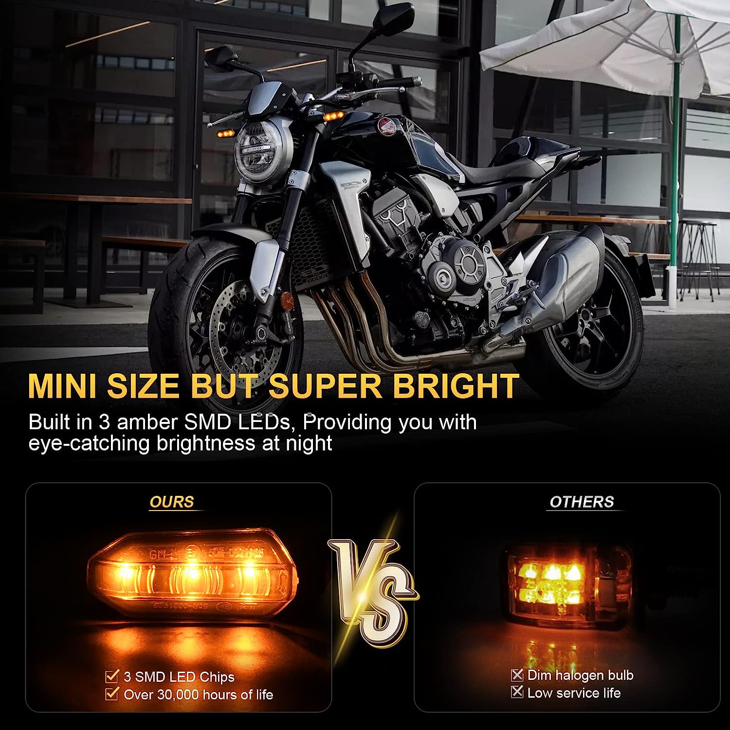 2/4 PCS 8mm Mini Motorcycle LE - Sos Light Strobe 评论和价格