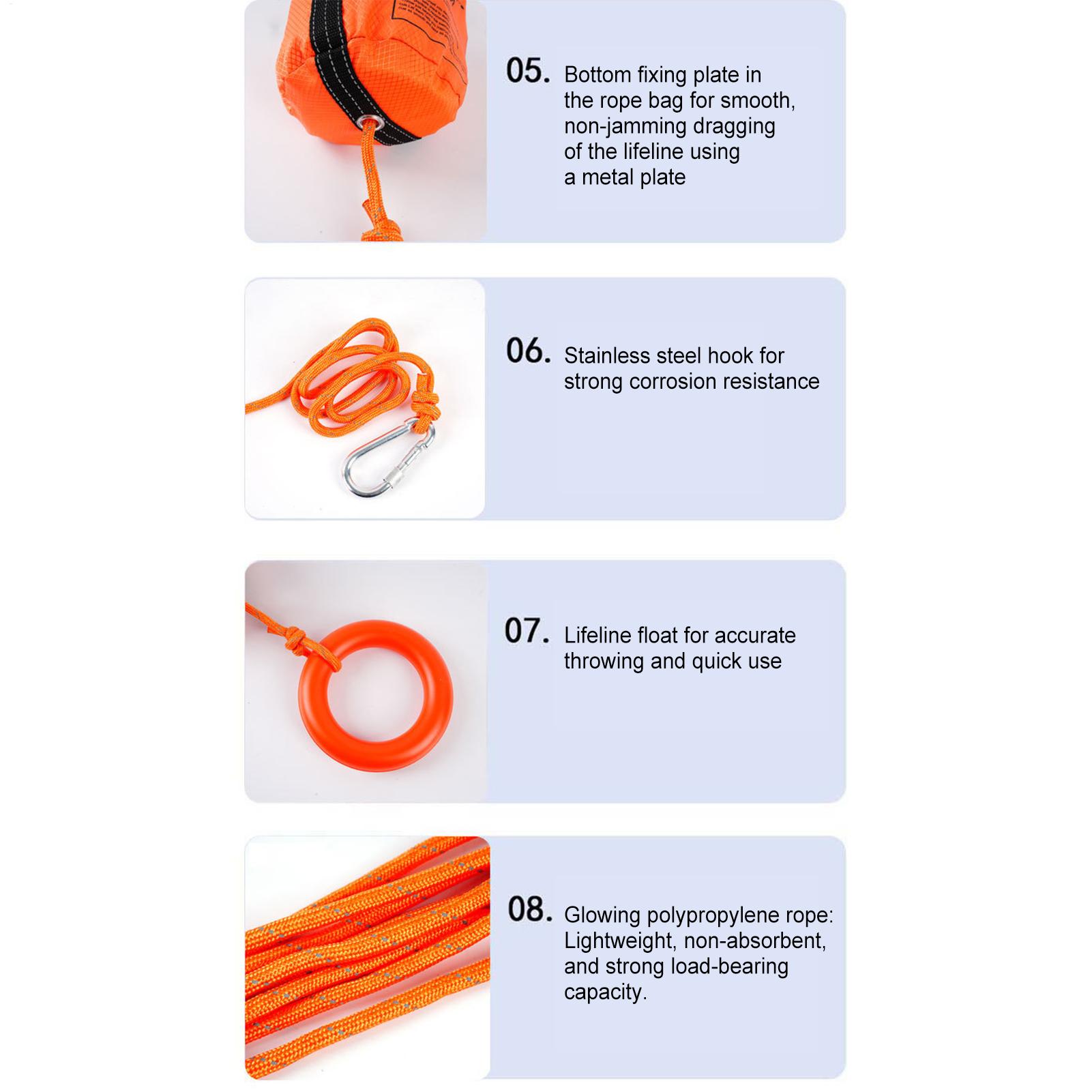 Throw Rope Bag for Boating, Re - Rescue Rope Throw 评论和价格