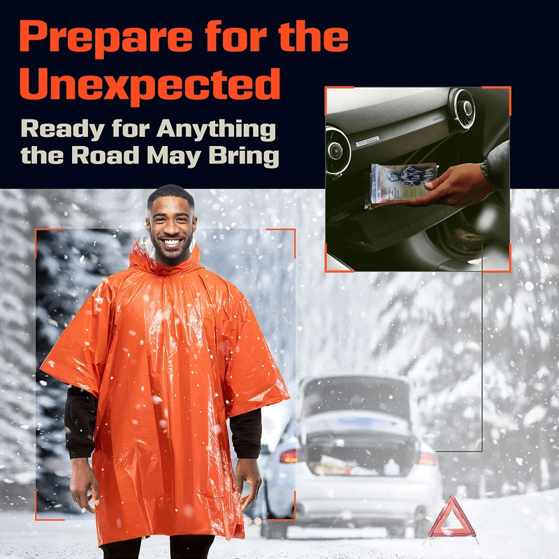 Aluminum Coated Hooded Emergen - Emergency Poncho Rain 评论和价格