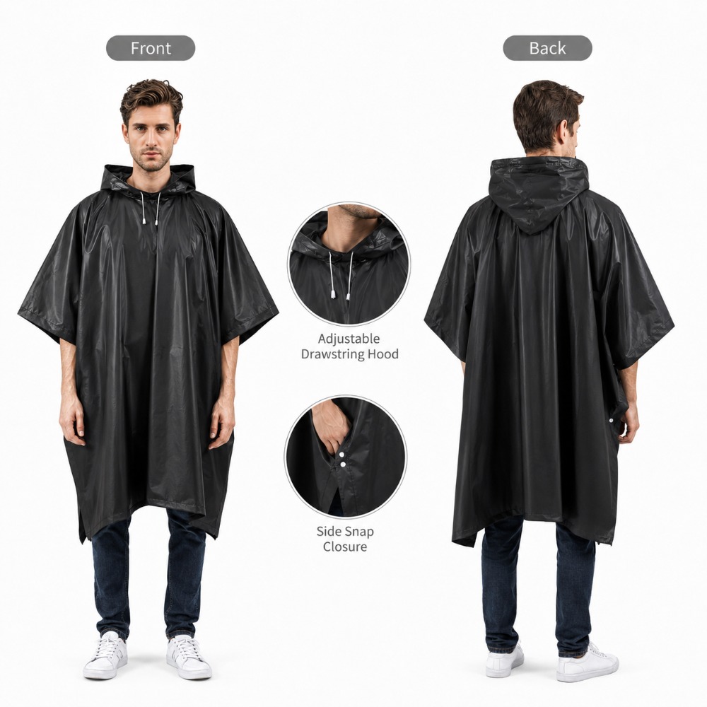 3 in 1 Waterproof Rain Poncho  - Emergency Poncho Rain 评论和价格