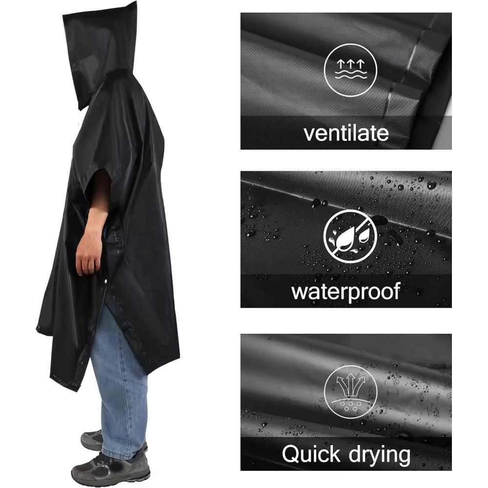 3 in 1 Waterproof Rain Poncho  - Emergency Poncho Rain 评论和价格