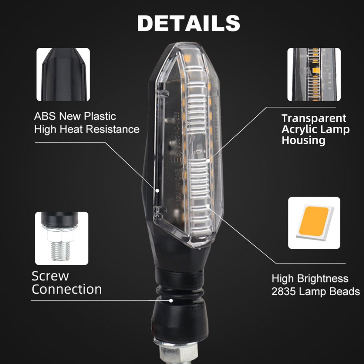 2pcs Motorcycle LED Turn Signa - Sos Light Strobe 评论和价格