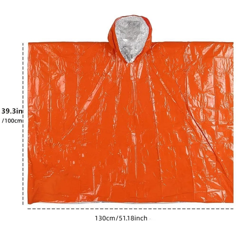 Portable Emergency Poncho 4‑Pi - Survival Blanket Reflective 评论和价格