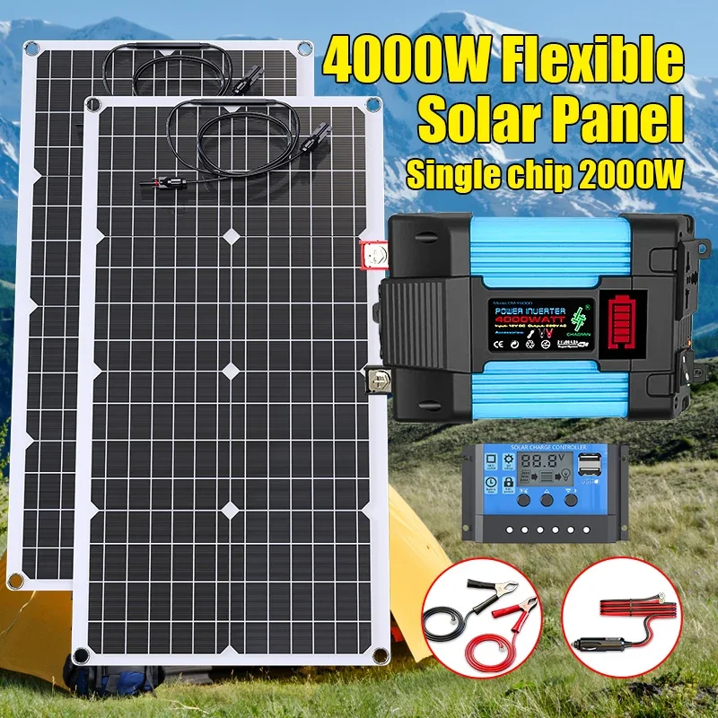 4000W Solar Panel Kit 12V To 1 - Solar Emergency Charger 评论和价格